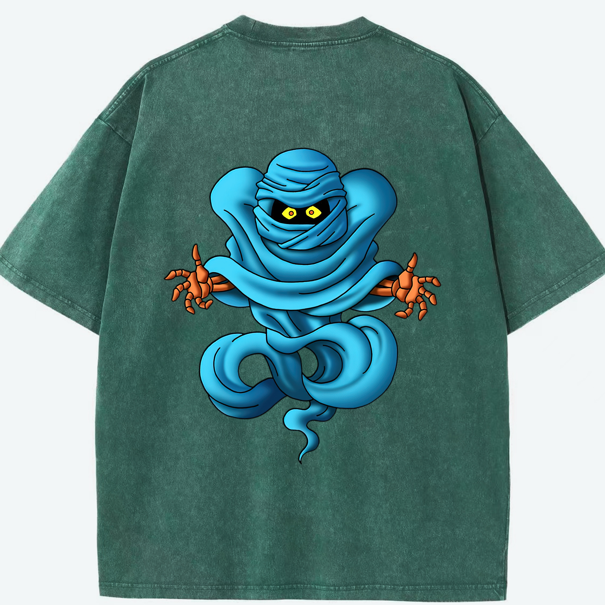 （画像用） ドラゴンクエスト Doragon Kuesuto Dragon Quest 綿100% ヴィンテージ風 半袖Tシャツ（背面プリント）